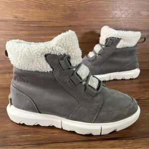 SOREL Explorer Next Gray Suede Winter Boots Women’s Size 7 Shoes